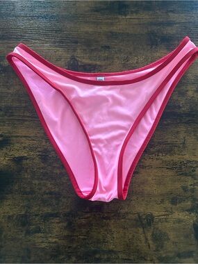 Victoria's Secret Pink Bikini Bottom with Red Trim